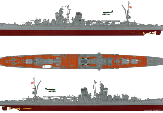 IJN Noshiro [Light Cruiser] (1944) - drawings, dimensions, pictures ...